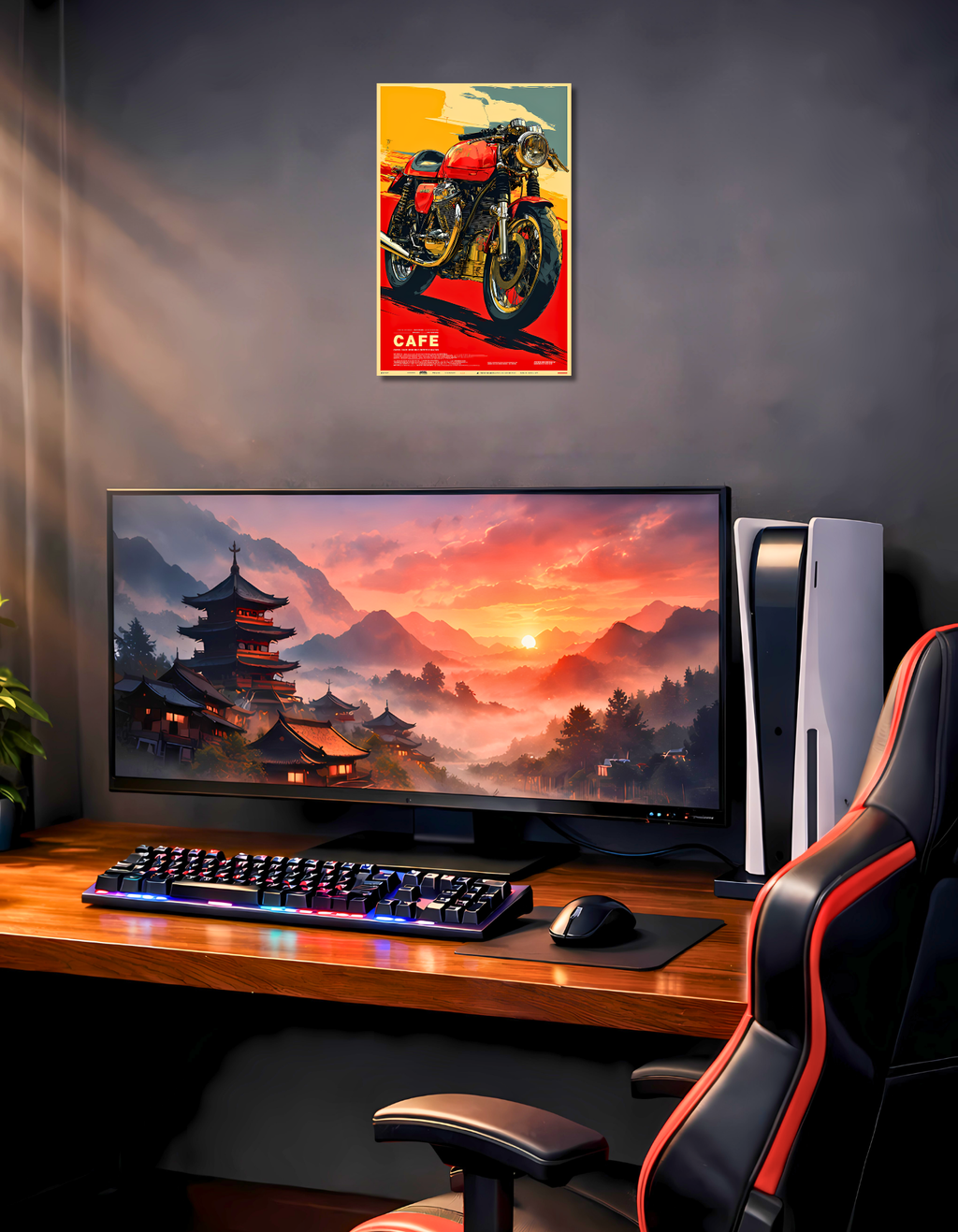 The Cafe Racer Motorcycle Poster | Premium Glossy | 8K