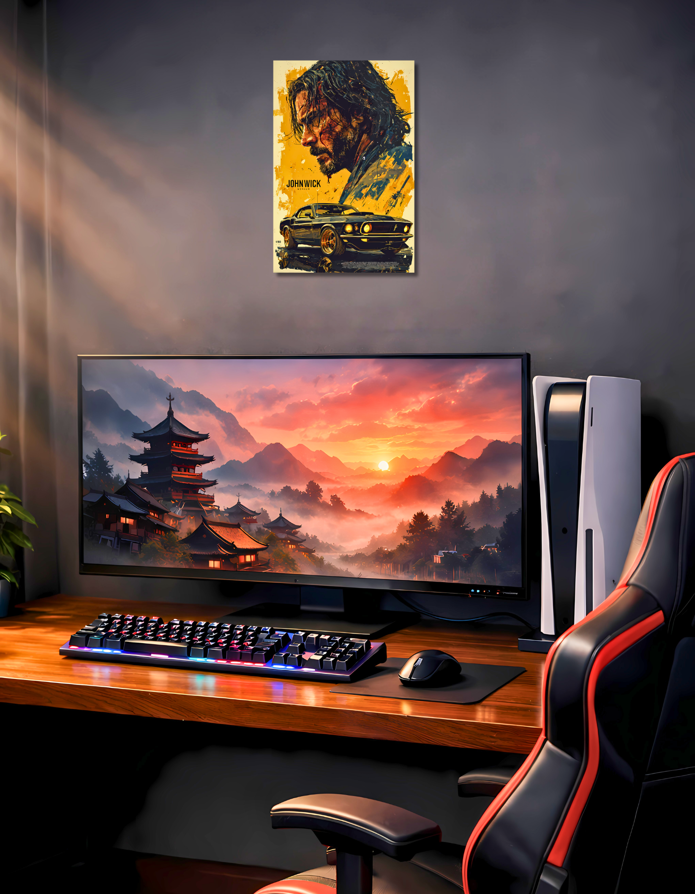 The John Wick Mustang Car Poster | Premium Glossy | 8K