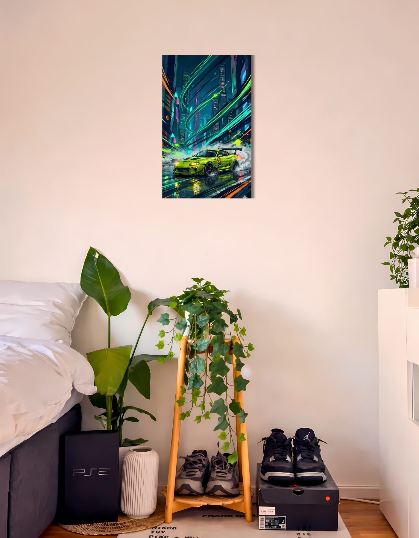 The Green Neon Car Aesthetic Poster | Premium Glossy | 8K