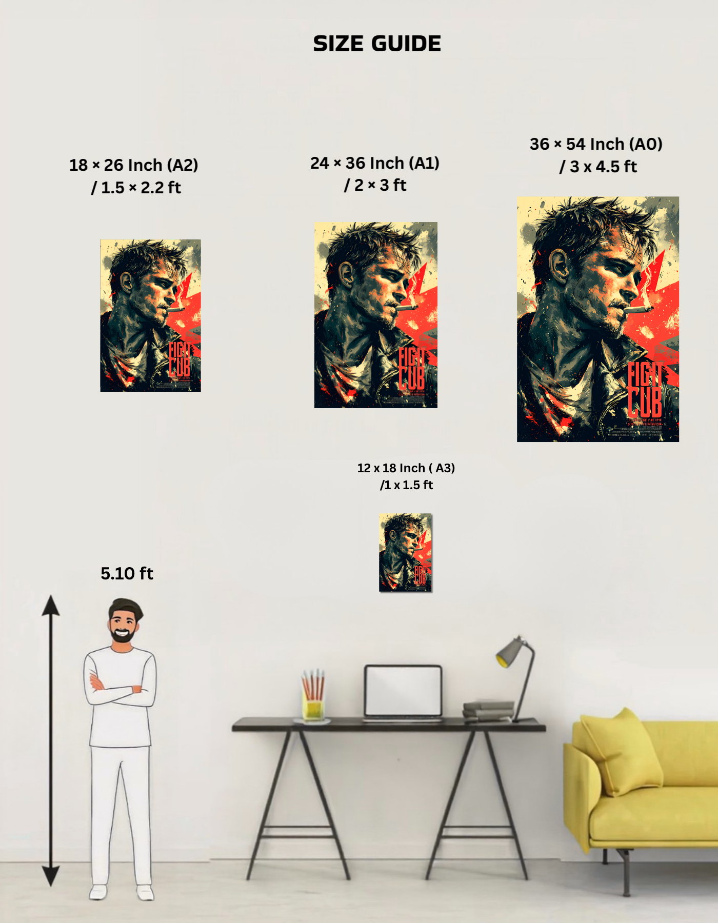 The Fight Club Motivational Poster | Premium Glossy | 8K