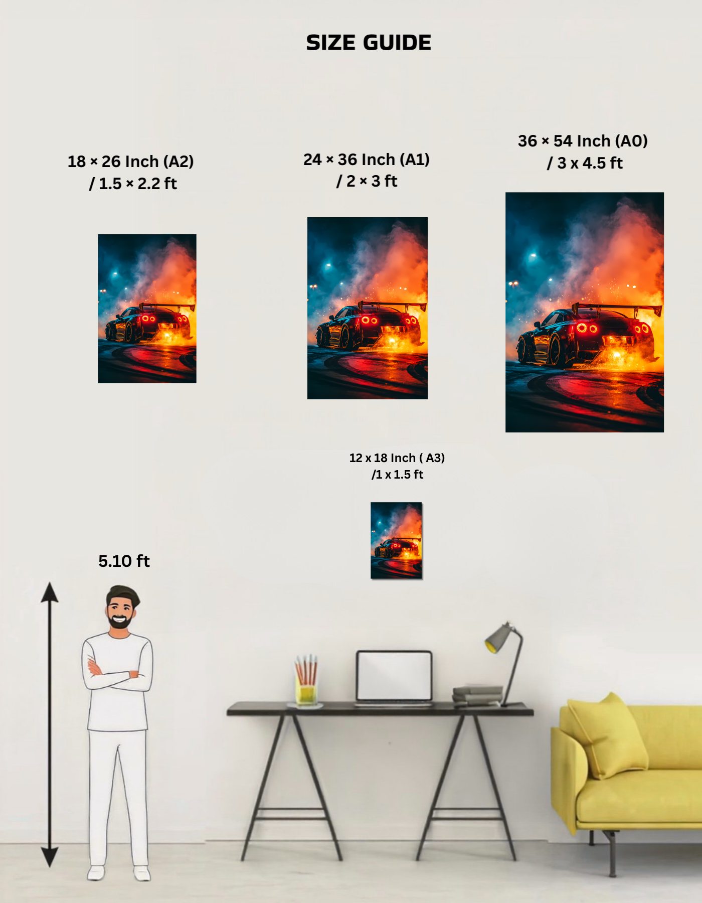 The Drift Nissan GTR Poster | Premium Glossy | 8K
