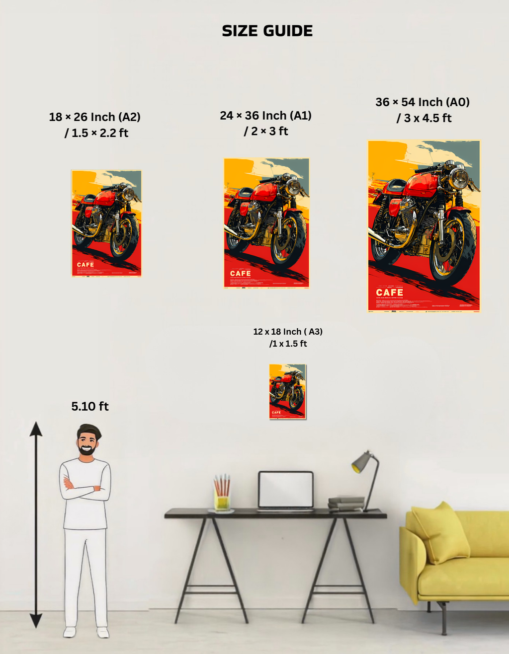 The Cafe Racer Motorcycle Poster | Premium Glossy | 8K