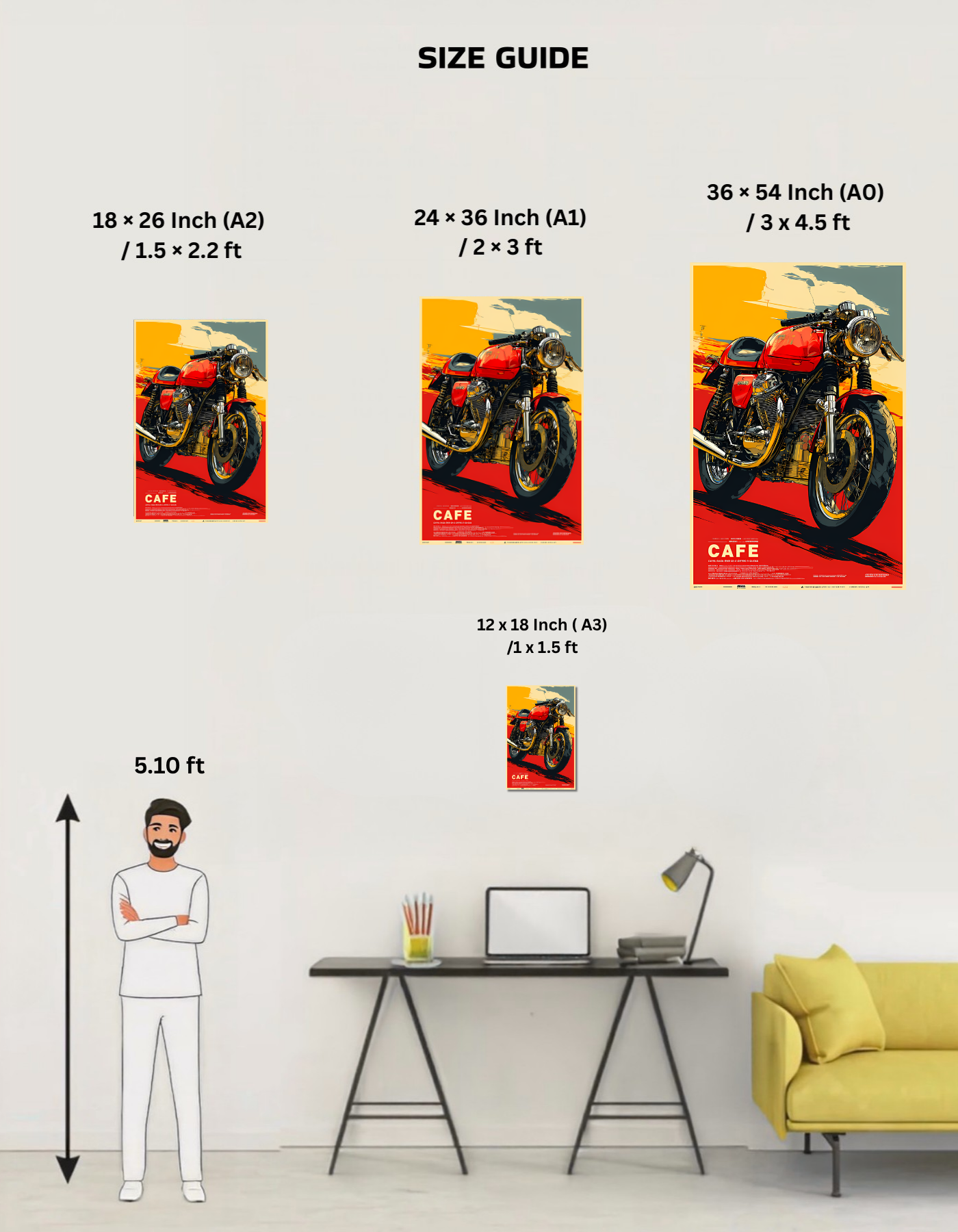 The Cafe Racer Motorcycle Poster | Premium Glossy | 8K
