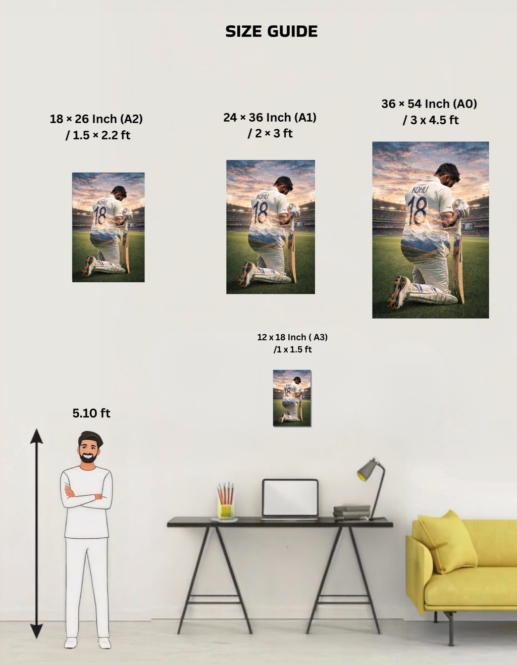 The Virat Kohli 'Run Machine' Poster | Premium Glossy | 8K