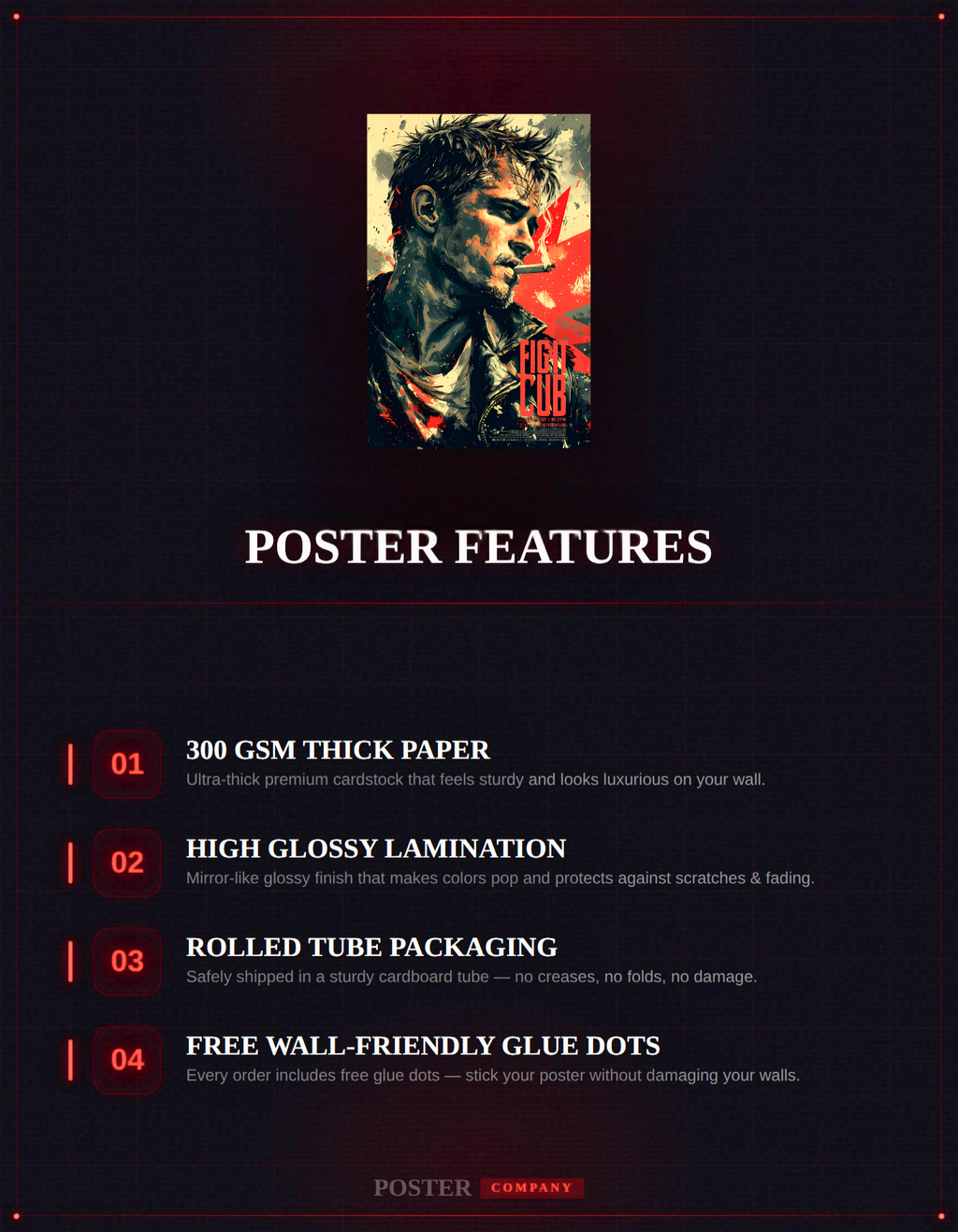 The Fight Club Motivational Poster | Premium Glossy | 8K