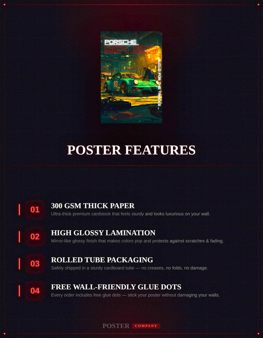 The Porsche Car Poster | Premium Glossy | 8K